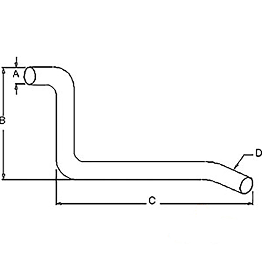 184209M2 Horizontal Exhaust Pipe Fits Massey Ferguson 65 Tractor