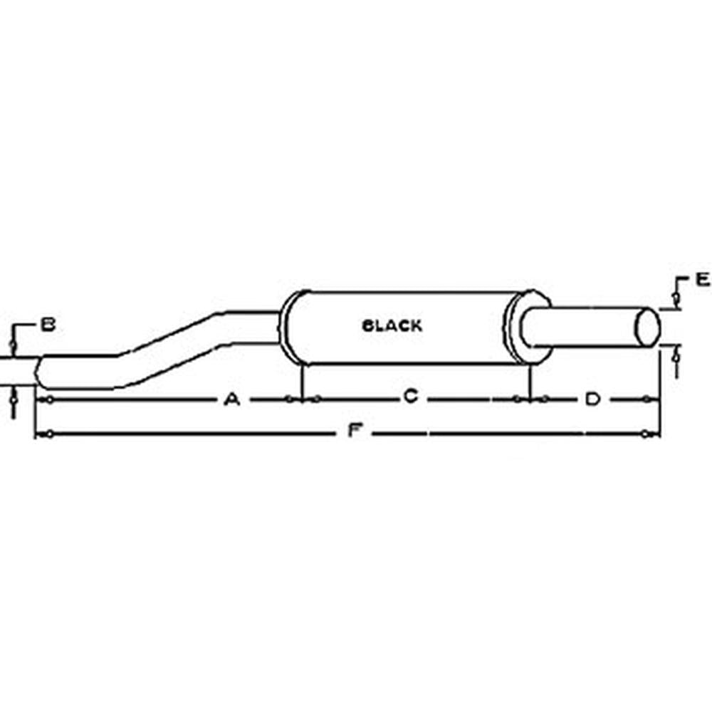 187269M91 38" Vertical Round Body Muffler Fits Massey Ferguson 85 88