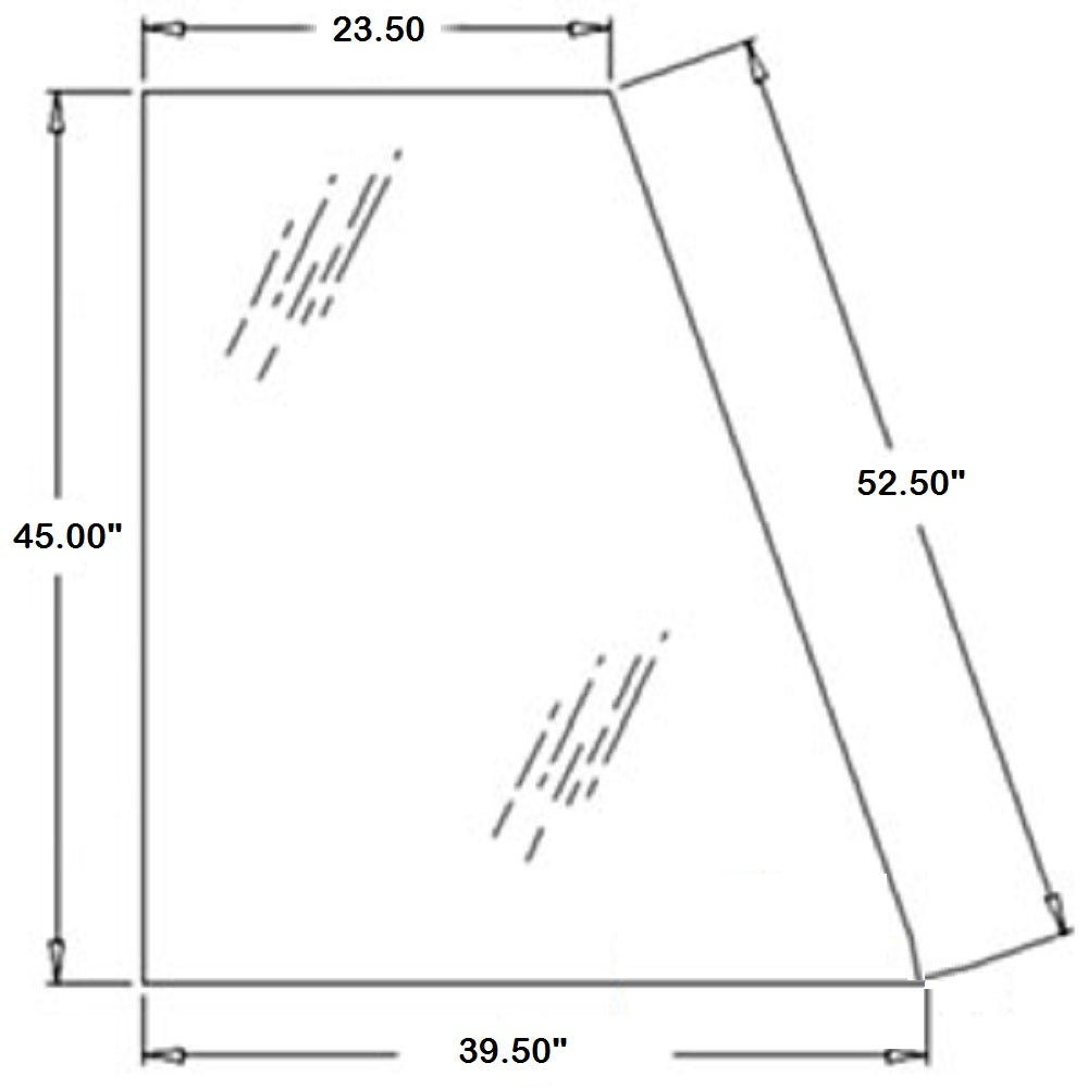 New Aftermarket Replacement Cab Glass Fits Case  580SM, 580 SM II, 580SM PLUS II