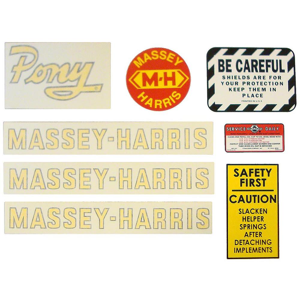 DEC431 MH Pony: Vinyl Cut Decal Set Fits Massey Harris