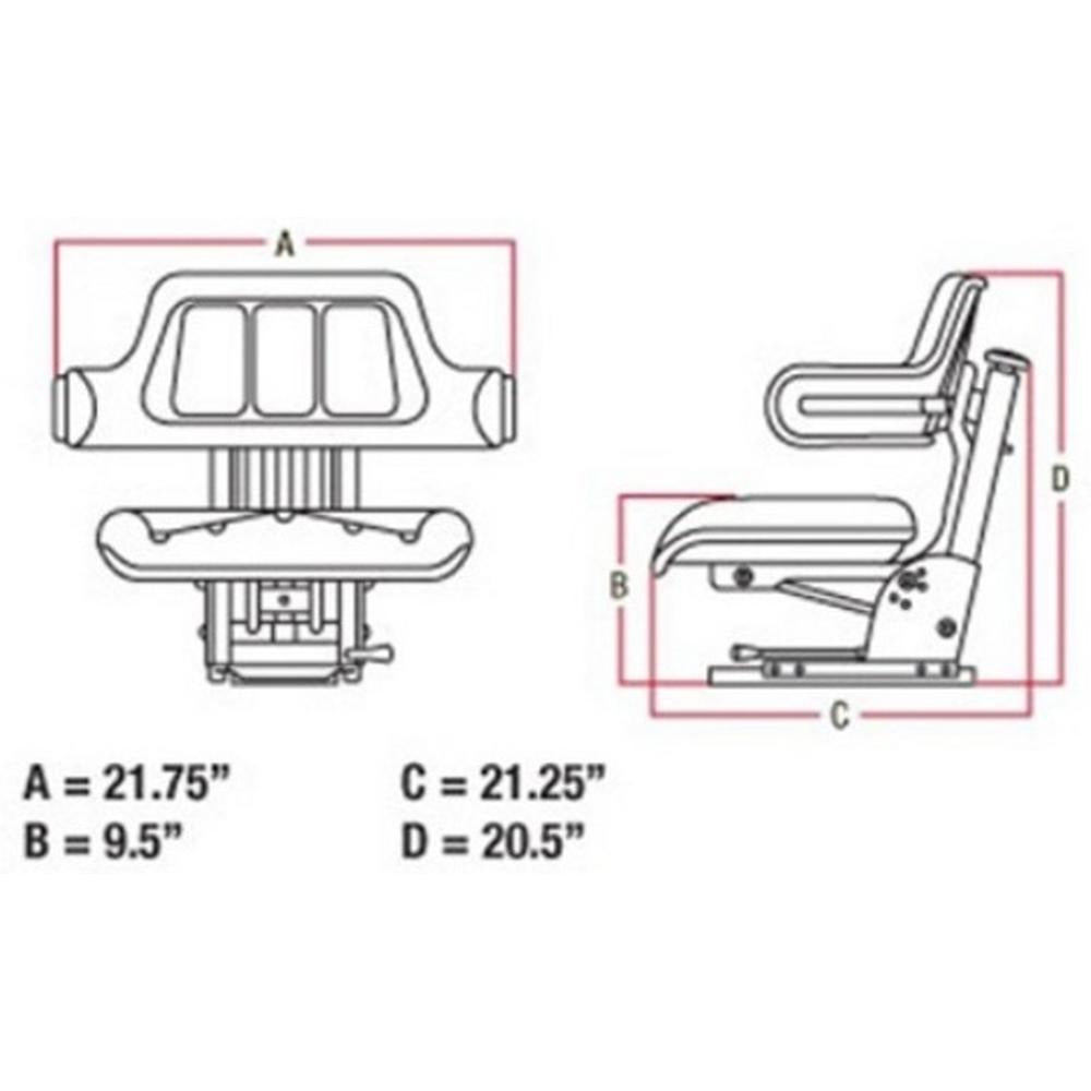 TY24763 Wrap Around Back Seat Fits John Deere 1020 1030 1120 1130 1530 1630