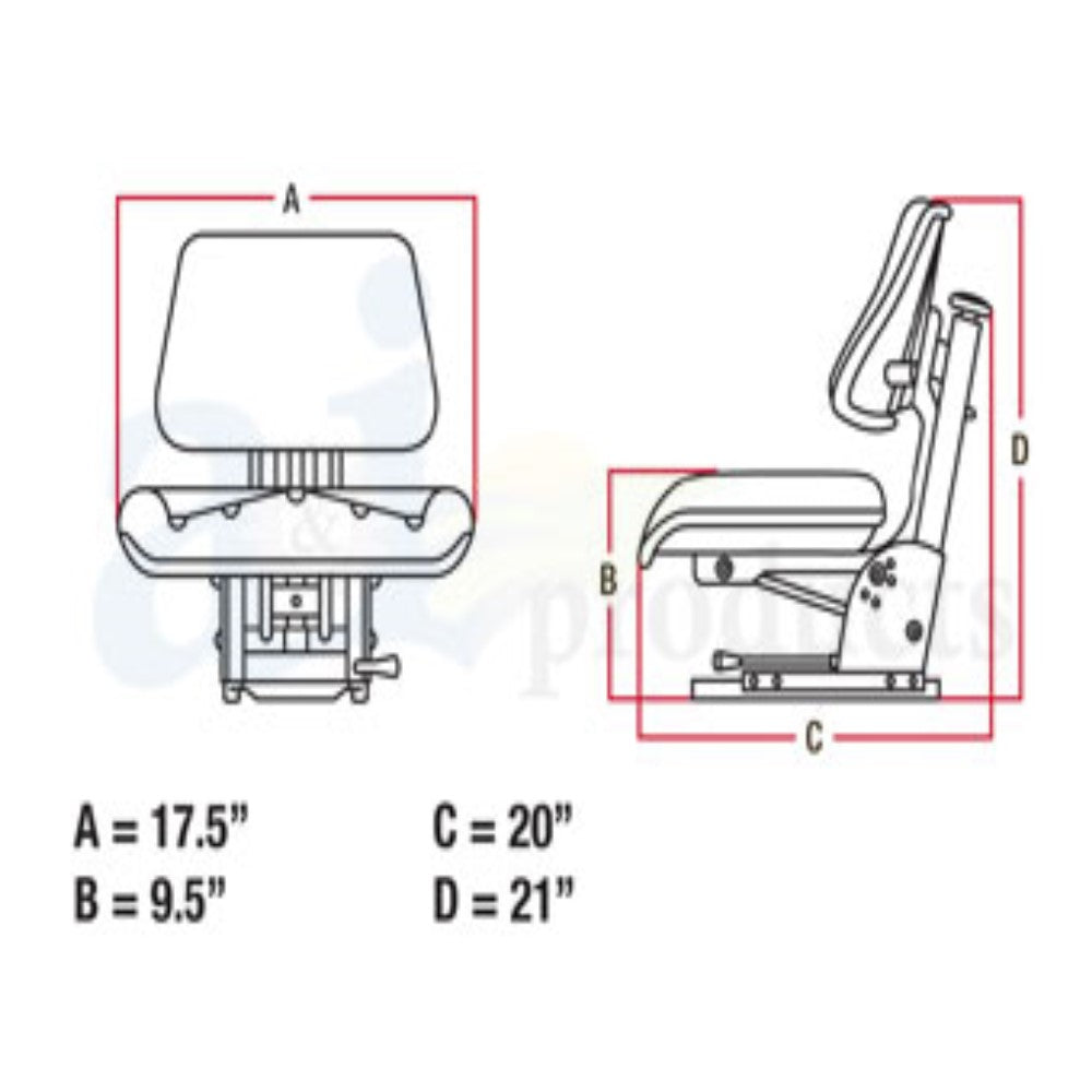 T333yl 1 New Yellow Tractor Suspension Seat Fits John Deere Makes And Models Reliable 5046