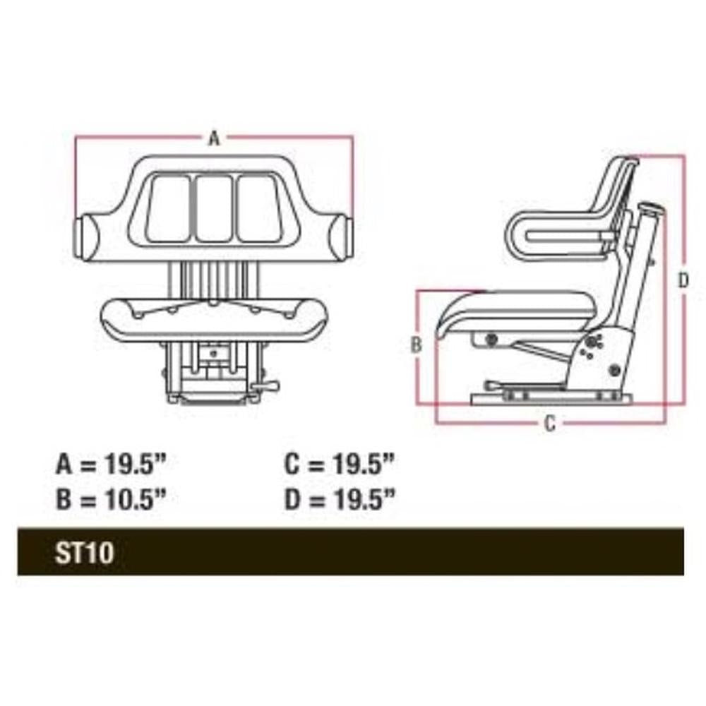 Yellow Seat w/ Adjust Angle Base Tracks/Suspension Fits John Deere Tractor