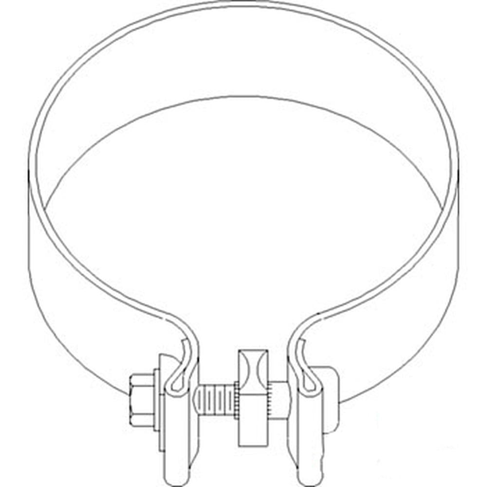 ZNL90872A Universal Tractor Stainless Steel Muffler Clamp